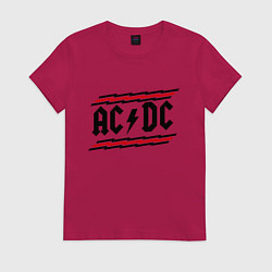 Футболка хлопковая женская AC/DC Voltage, цвет: маджента