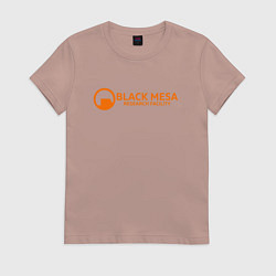 Футболка хлопковая женская Black Mesa: Research Facility, цвет: пыльно-розовый