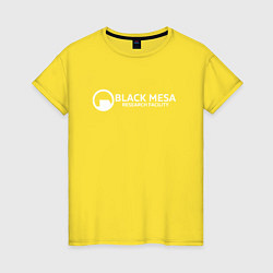 Футболка хлопковая женская Black Mesa: Research Facility, цвет: желтый