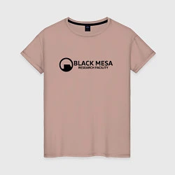 Футболка хлопковая женская Black Mesa: Research Facility, цвет: пыльно-розовый