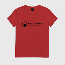Футболка хлопковая женская Black Mesa: Research Facility, цвет: красный