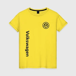 Футболка хлопковая женская VOLKSWAGEN, цвет: желтый