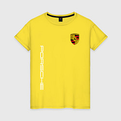 Футболка хлопковая женская PORSCHE, цвет: желтый
