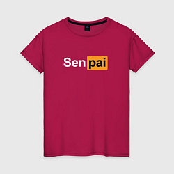 Футболка хлопковая женская Senpai: Pornhub Style, цвет: маджента