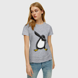 Футболка хлопковая женская DAB Pinguin, цвет: меланж — фото 2