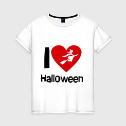 Женская футболка I love halloween (Я люблю хэллоуин)