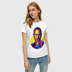 Футболка хлопковая женская Jobs Colors, цвет: белый — фото 2