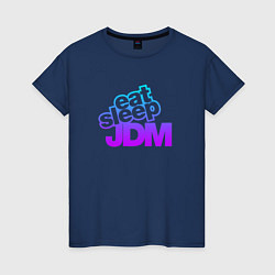Футболка хлопковая женская JDM, цвет: тёмно-синий