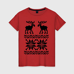 Женская футболка Узор с оленями