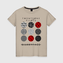 Футболка хлопковая женская TOP: Blurryface, цвет: миндальный