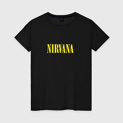 Футболка хлопковая женская Nirvana Нирвана Логотип, цвет: черный
