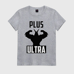 Футболка хлопковая женская PLUS ULTRA черный, цвет: меланж