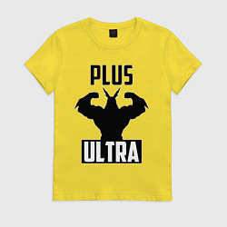 Футболка хлопковая женская PLUS ULTRA черный, цвет: желтый