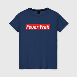 Футболка хлопковая женская Feuer Frei!, цвет: тёмно-синий