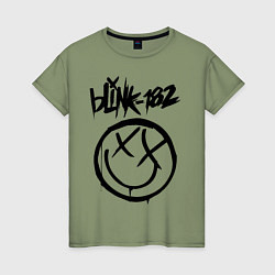 Футболка хлопковая женская BLINK-182, цвет: авокадо