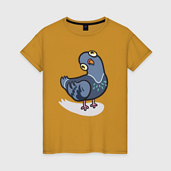 Женская футболка Удивленный голубь