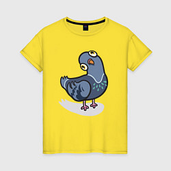 Женская футболка Удивленный голубь