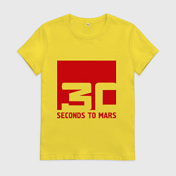Футболка хлопковая женская 30 seconds to mars, цвет: желтый