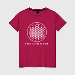 Футболка хлопковая женская BRING ME THE HORIZON, цвет: маджента