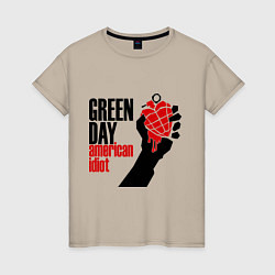Футболка хлопковая женская Green Day: American idiot, цвет: миндальный