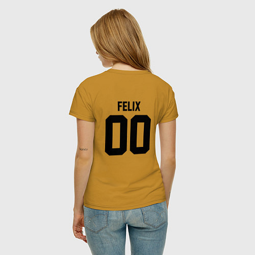 Женская футболка STRAY KIDS FELIX / Горчичный – фото 4