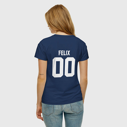 Женская футболка STRAY KIDS FELIX / Тёмно-синий – фото 4