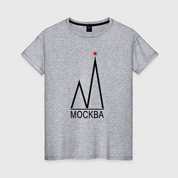 Женская футболка Москва-чёрный логотип-2