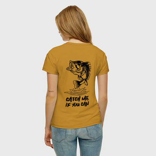 Женская футболка Catch me if you can / Горчичный – фото 4