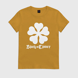 Футболка хлопковая женская Black Clover, цвет: горчичный
