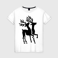Женская футболка Новогодние олени