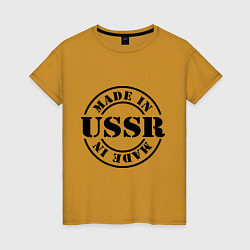 Футболка хлопковая женская Made in USSR, цвет: горчичный