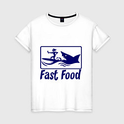 Женская футболка Shark fast food