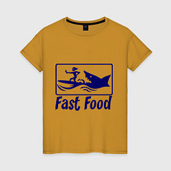 Женская футболка Shark fast food