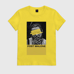 Футболка хлопковая женская Post Malone, цвет: желтый