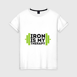 Женская футболка Iron is my therapy