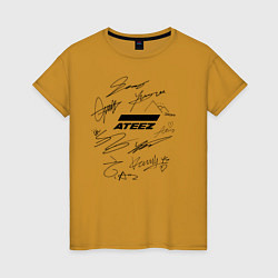 Женская футболка Ateez автографы