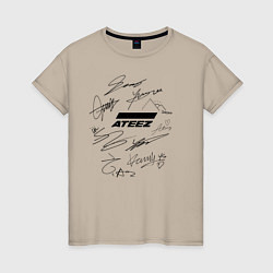 Женская футболка Ateez автографы