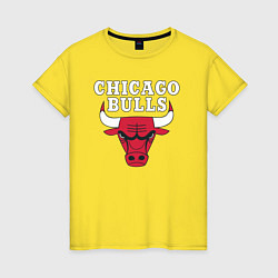 Футболка хлопковая женская CHICAGO BULLS, цвет: желтый