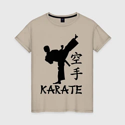 Футболка хлопковая женская Karate craftsmanship, цвет: миндальный