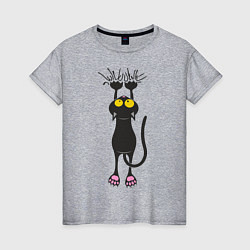 Женская футболка Висящий кот
