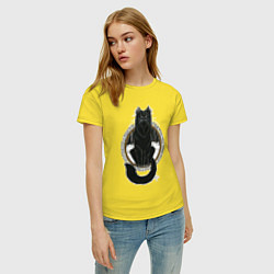 Футболка хлопковая женская Йольский кот, цвет: желтый — фото 2