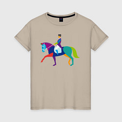 Женская футболка Всадник на коне
