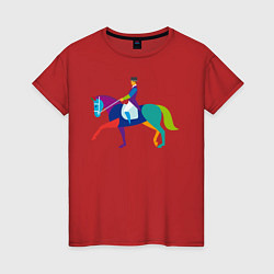 Женская футболка Всадник на коне