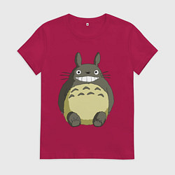 Футболка хлопковая женская Тоторо, цвет: маджента