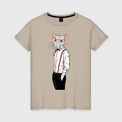 Женская футболка Крыса в очках