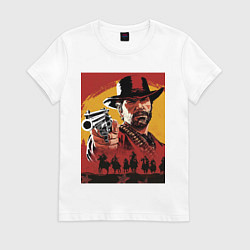Футболка хлопковая женская Red dead redemption 2, цвет: белый