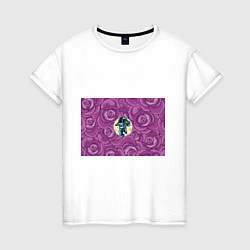 Женская футболка Космонавт в розах