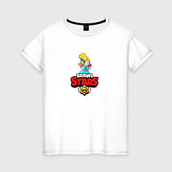 Футболка хлопковая женская BRAWL STARS:ПАЙПЕР, цвет: белый