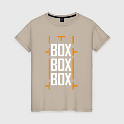 Футболка хлопковая женская Box box box, цвет: миндальный