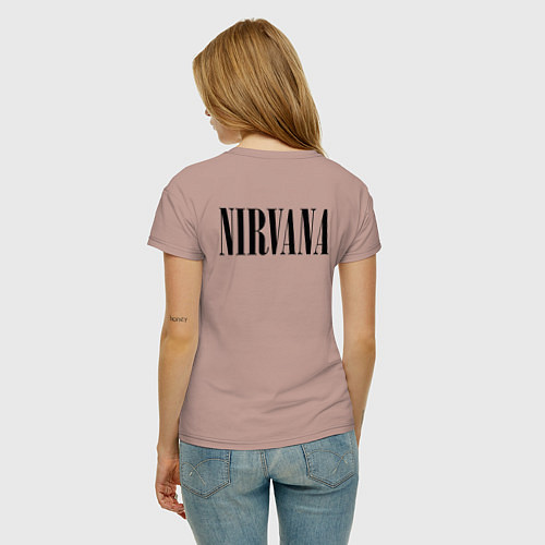Женская футболка NIRVANA на спине / Пыльно-розовый – фото 4